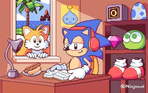 Sonic fanart sonic and tails | ドット絵, ソニック