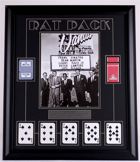 Rat Pack Custom Framed 23x27 Display with Authentic Sands Casino Cards ...