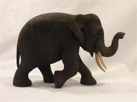 Vintage Elephant - Black Resin Figure - Elephant Figurine - Jungle ...
