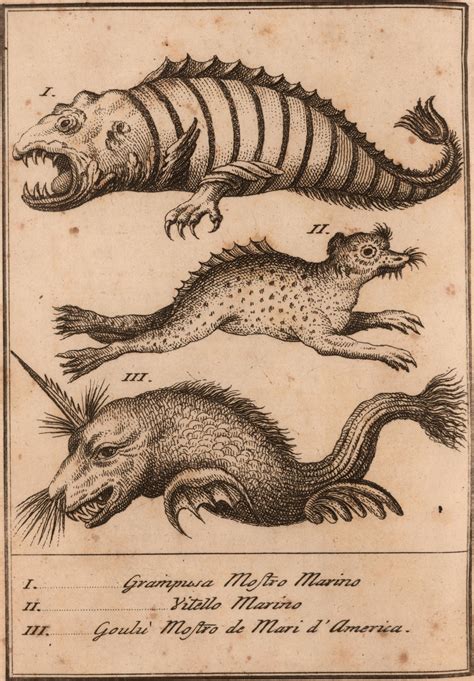 Sea creatures spotted in the 18th century near the northwest coast of America. Mythological ...