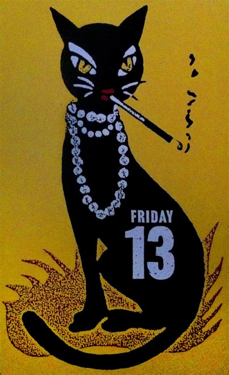 Cool Print! | Friday the 13th Blackcat | @poteusso.tumblr.com Crazy Cat Lady, Crazy Cats, Black ...