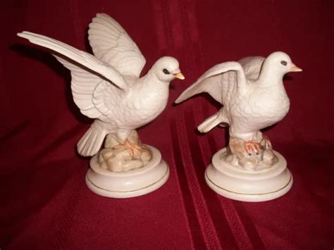 VINTAGE PAIR CERAMIC White Dove Figurines Byron Molds $34.50 - PicClick