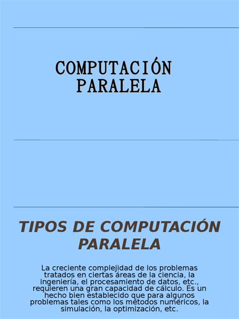 Tipos de Computación Paralela | Computación paralela | Unidad Central de procesamiento