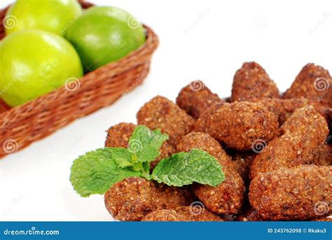 Fried Kibbeh nayyeh snack stock photo. Image of salgado - 243762098