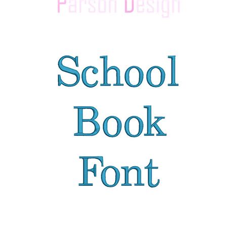 School Book Embroidery Font 5 Size Embroidery Designs | Etsy