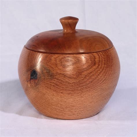 Wood Bowl, Wood Bowl With Lid, Oak Bowl, Wood Container, Cherry Lid - Etsy