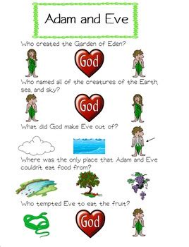 Adam and Eve Worksheet by Little Miss Catechist Blog Shop | TpT