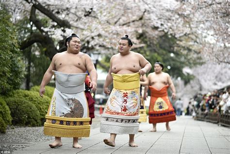 Tokyo sumo wrestlers cuddle their children ahead of ceremonial ...