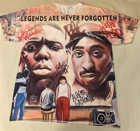 Biggie Tupac Notorious B.I.G. Hip Hop 90's Rap History Legends Snoop Dogg Graffiti T-shirt East ...