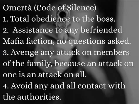 The code of silence: Omerta | Coding