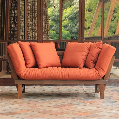 Carlota Solid Wood Outdoor Convertible Sofa Day Bed - Natural Brown/Br – Cambridge Casual