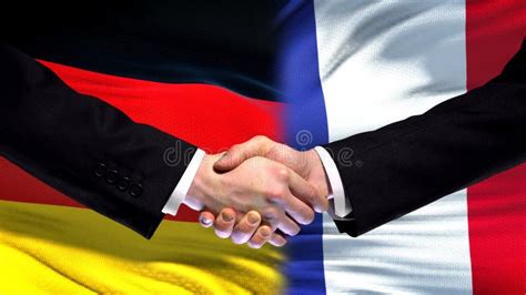 Germany and France Handshake, International Friendship Relations Flag ...