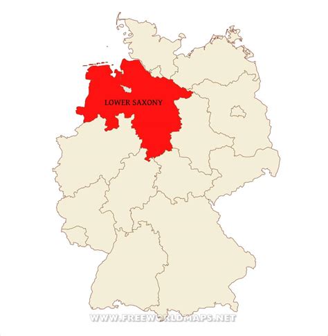 Lower Saxony Physical Map