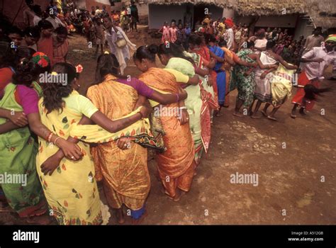 Tribals doing home dance Koraput district Orissa India Stock Photo - Alamy