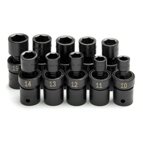 SK Hand Tool 34351 10-Piece 1/2 in. Drive 6-Point Swivel Metric Impact Socket Set - Walmart.com ...