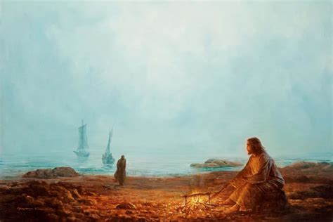 by the shore by yongsung kim | Schilderij van jezus, Jezus foto's ...