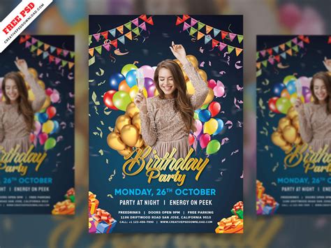 Birthday Party Invitation Flyer PSD Free Download – Free Graphics | pixelify.net