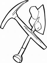 Shovel And Pickaxe sketch template