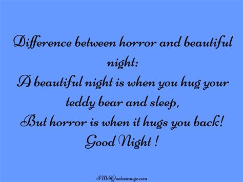 Horror and beautiful night - Good Night - SMS Quotes Image