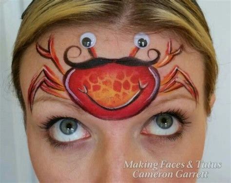 Silly crab face painting by Making Faces Tutus www.MakingFaces.vpweb.com | Mermaid face paint ...