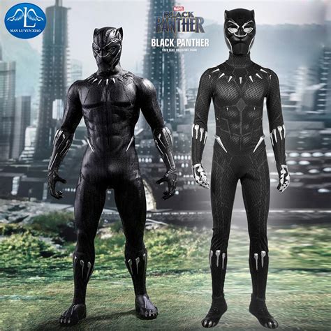 2018 Movie Black Panther Cosplay Costume Men Halloween Costume Black Panther Costume Men ...