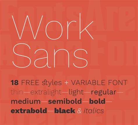 Work Sans by Wei Huang | Free font, Best free fonts, Work