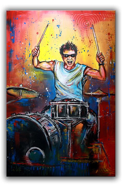 Drummer, Schlagzeug Spieler - Musiker Gemälde - Original Bild u. handgemaltes Unikat - Moderne ...