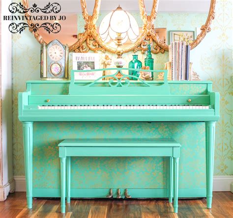 SOLD Handpainted Piano Example Furniture Eclectic Unique Decor Bohemian Boho Vintage Antique ...