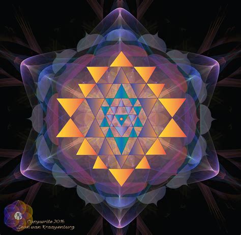 The Powerful Sacred Sri Yantra overland on a Hexahedron Fractal. Mandala Canvas, Mandala Art ...