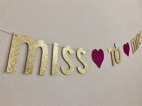 Miss to Mrs Banner Glitter Miss to Mrs Banner Gold Miss to | Etsy