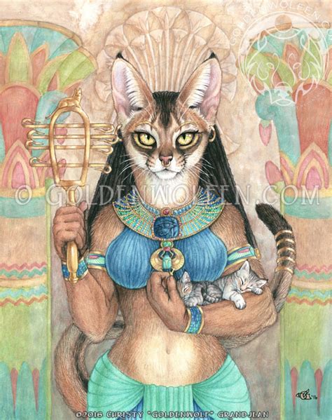 Bastet Egyptian Cat Goddess Print - Etsy