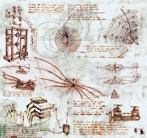 Leonardo da Vinci Flying Machine and Mechanical drawings Da Vinci ...