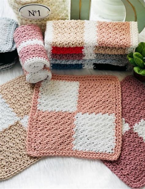 Crochet Four Square Dishcloth – FREE CROCHET PATTERN — Craftorator