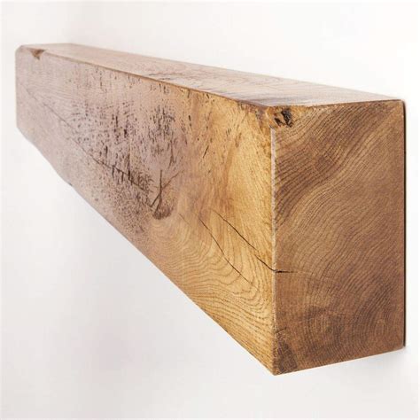 Funky Chunky Furniture 4x8 Reclaimed Oak Floating Mantel Shelf, Smoke Oak, 160cm: Amazon.co.uk ...