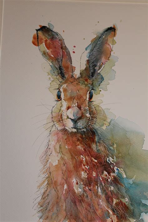 Loose watercolour and pen of a Hare.#WORLDWATERCOLORGROUP | Loose watercolor, Watercolor animals ...