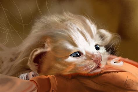 ArtStation - cute cat Digital painting