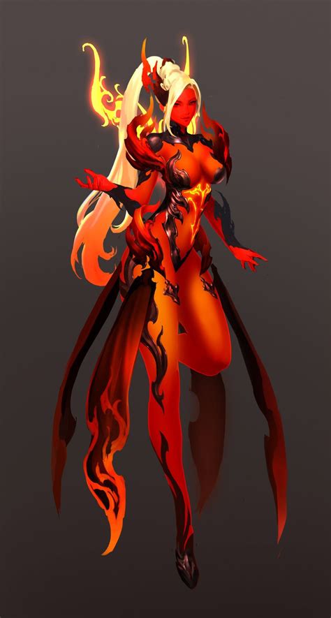 Aion Fire form female Fantasy Girl, Fantasy Art Women, Dark Fantasy Art, Female Character Design ...