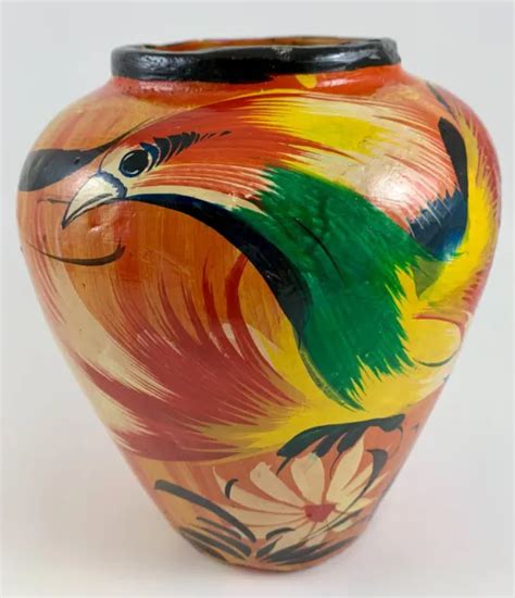 VINTAGE 1940'S MEXICAN Pottery Bird of Paradise Tonala Burnished ...