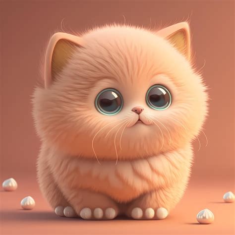 Premium Photo | Adorable and cute chubby cat 3d render