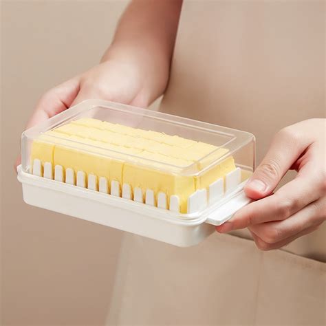 Butter Box Storage with Lid Butter Holder Tray for Easy Cutting