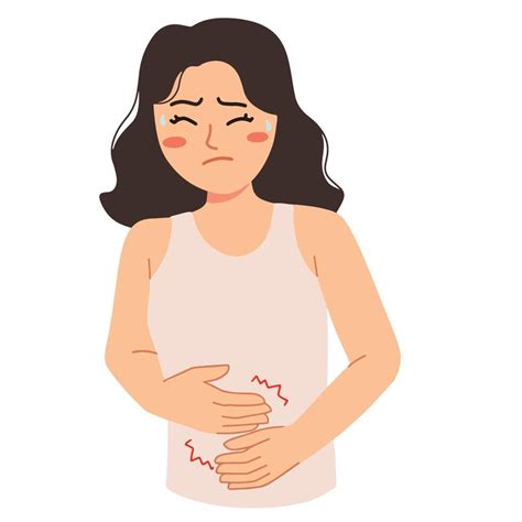 woman having stomach ache and period cramps illustration 9646452 Vector ...