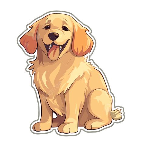 Cute Golden Retriever Dog Sticker Vector, Sticker For Dog Lover Clipart, Sticker Design With ...