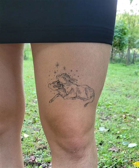 two headed calf tattoo | Calf tattoo, Tattoos, Cute tattoos