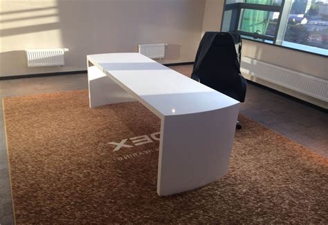 Artificial stone white office desk long office table design