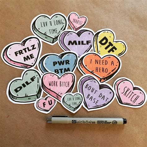 RoosterPOP | These are my new Sarcastic Candy Heart stickers I...