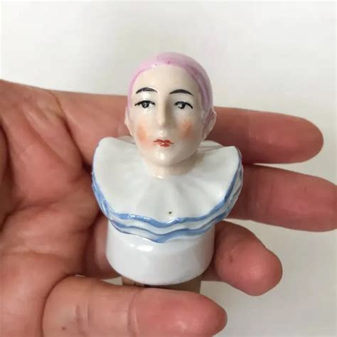 VTG PIERROT CLOWN Wine Bottle Cork Top Half Doll Head Porcelain German Art Deco $65.00 - PicClick