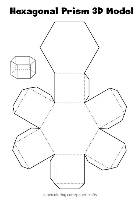 Hexagonal Prism 3D Paper Model | Free Printable Papercraft Templates