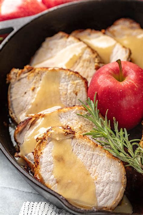 Apple Glazed Roasted Pork Loin is perfectly sweet and savory. Seasoned pork loin is roasted and ...