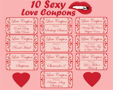 Love Coupon Book Printable Love Coupons Romantic Coupon | Etsy