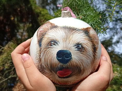 Custom Dog Ornament Hand Painted Ornaments Pet Portrait Bauble - Etsy UK